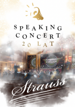 Baner promujący wydarzenie. Nazwa wydarzenia. Zdjęcie orkiestry na scenie.