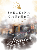 Baner promujący wydarzenie. Nazwa wydarzenia. Zdjęcie orkiestry na scenie.