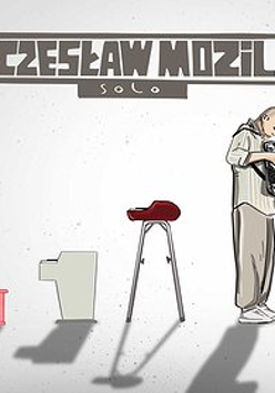 Baner promujący wydarzenie. Nazwa wydarzenia. i rysunek artysty, stołka barowego, pianina i siedziska.