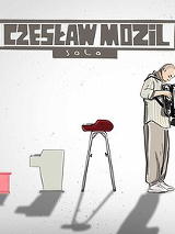 Baner promujący wydarzenie. Nazwa wydarzenia. i rysunek artysty, stołka barowego, pianina i siedziska.