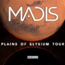 Baner promujący wydarzenie. Nazwa zespołu na tle zdjęcia księżyca.