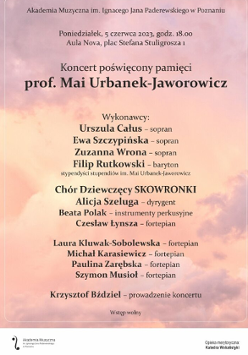 Baner promujący wydarzenie. Nazwa wydarzenia i lista wykonawców.