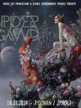 Baner promujący wydarzenie. Nazwa wydarzenia i data. Widać obrazek jak z Alicji w Krainie czarów - czerwony królik z lampkami postać kobiety, na wielobarwnej skale.