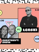 Baner promujący wydarzenie. Nazwa wydarzenia i zdjęcie artystów.