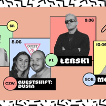 Baner promujący wydarzenie. Nazwa wydarzenia i zdjęcie artystów.