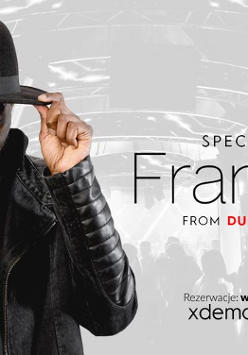 Baner promujący wydarzenie. Nazwa wydarzenia i zdjęcie artysty.