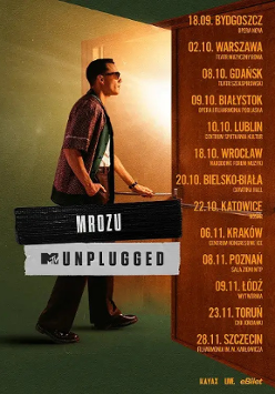 Baner promujący wydarzenie. Nazwa wydarzenia i zdjęcie artysty.