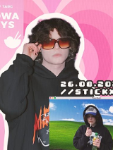 Baner promujący wydarzenie. Nazwa wydarzenia i zdjęcie artysty.