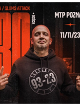 Baner promujący wydarzenie. Nazwa wydarzenia i zdjęcie artysty.