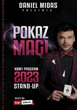 Baner promujący wydarzenie. Nazwa wydarzenia i zdjęcie artysty.