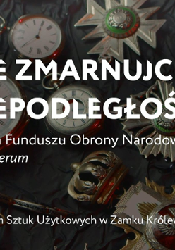 Baner promujący wydarzenie. Nazwa wydarzenia i data. Leżące ordery i zegarki kieszonkowe.