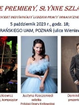 Baner promujący wydarzenie. Nazwa wydarzenia i zdjęcie artystów.