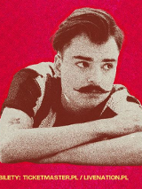 Baner promujący wydarzenie. Nazwa wydarzenia i zdjęcie artysty.