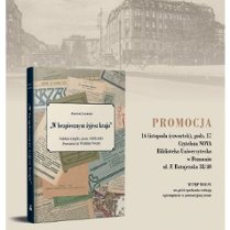 Baner promujący wydarzenie. Nazwa wydarzenia i data. Zdjęcie okładki książki.