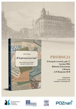 Baner promujący wydarzenie. Nazwa wydarzenia i data. Zdjęcie okładki książki.