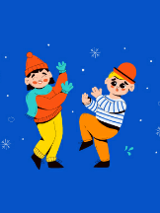 Baner promujący wydarzenie. Nazwa wydarzenia i data. Dwoje bawiących się dzieci - rysunek.