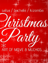 Baner promujący wydarzenie. Na czerwonym tle biała nazwa wydarzenia. Obok czerwone bombki w białe gwiazdki.