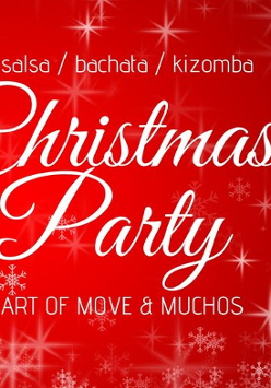 Baner promujący wydarzenie. Na czerwonym tle biała nazwa wydarzenia. Obok czerwone bombki w białe gwiazdki.