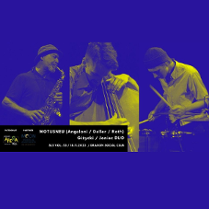 Nazwa wydarzenia i zdjęcie 3 artystów grających na instrumentach.