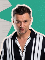 Baner promujący wydarzenie. Nazwa wydarzenia i zdjęcie artysty.