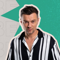 Baner promujący wydarzenie. Nazwa wydarzenia i zdjęcie artysty.