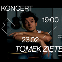 Baner promujący wydarzenie. Nazwa wydarzenia i zdjęcie artysty.