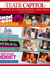 Baner z nazwą wydarzenia i zdjęciami aktorów.