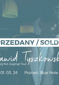 Baner promujący wydarzenie. Nazwa wydarzenia i zdjęcie artysty.