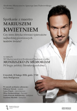 Baner promujący wydarzenie. Nazwa wydarzenia i zdjęcie artystki.