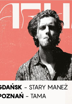 Baner promujący wydarzenie. Nazwa wydarzenia i zdjęcie artysty.