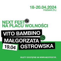 Baner promujący wydarzenie. Nazwa wydarzenia i zdjęcie artystów.