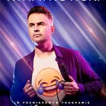 Baner promujący wydarzenie. Nazwa wydarzenia i zdjęcie artysty.