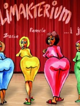 Baner z nazwą wydarzenia i rysunkami czterech kobiet na czerwonym tle.