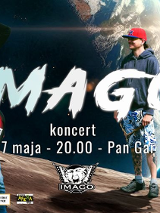 Baner promujący wydarzenie. Nazwa wydarzenia i zdjęcie artystów.