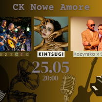 Baner promujący wydarzenie. Nazwa wydarzenia i zdjęcie artystów.