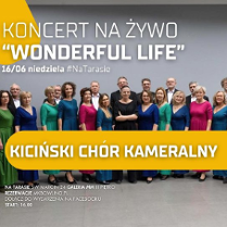 Baner promujący wydarzenie. Nazwa wydarzenia i zdjęcie artystów.