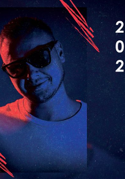 Baner promujący wydarzenie. Nazwa wydarzenia, data i zdjęcie Artysty.