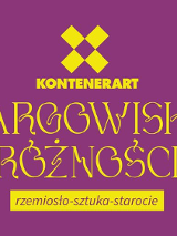 Baner promujący wydarzenie. Nazwa wydarzenia żółtymi literami na różowym tle.