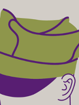 Baner promujący wydarzenie. Nazwa wydarzenia. Dodatkowo na szarym tle rysunek zielono fioletowej rogatywki na czubku głowy.