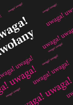 Baner z napisem uwaga! odwołany.