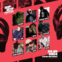 Baner promujący wydarzenie. Nazwa wydarzenia i zdjęcie artystów.