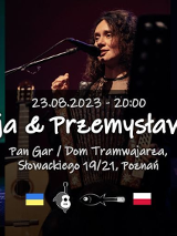 Baner promujący wydarzenie. Nazwa wydarzenia i zdjęcie artystów.