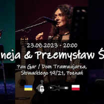 Baner promujący wydarzenie. Nazwa wydarzenia i zdjęcie artystów.