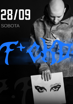 Baner promujący wydarzenie. Nazwa wydarzenia i zdjęcie artysty.