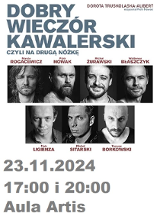 Baner promujący wydarzenie. Nazwa wydarzenia, data i zdjęcie Artystów.