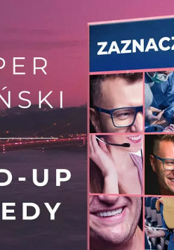 Baner promujący wydarzenie. Nazwa wydarzenia i zdjęcie artysty.