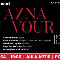 Baner promujący wydarzenie. Nazwa wydarzenia i zdjęcie artysty.