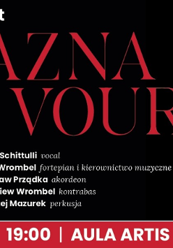 Baner promujący wydarzenie. Nazwa wydarzenia i zdjęcie artysty.