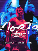 Baner promujący wydarzenie. Nazwa wydarzenia i zdjęcie artysty.