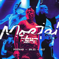 Baner promujący wydarzenie. Nazwa wydarzenia i zdjęcie artysty.